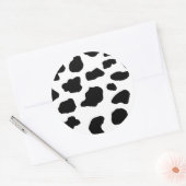 斑点のある黒い牛のステッカー ラウンドシール (封筒)