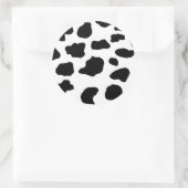 斑点のある黒い牛のステッカー ラウンドシール (バッグ)
