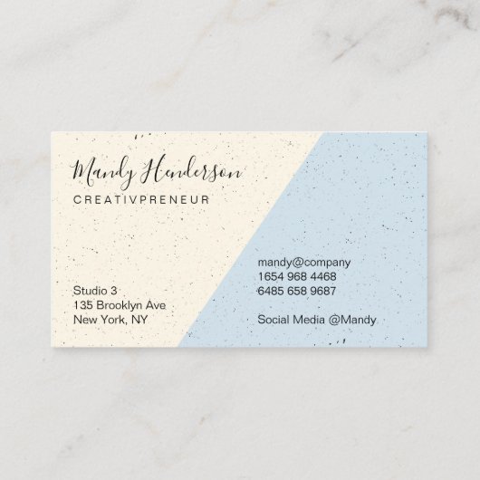 斑点のある2トーン 名刺 (裏面)