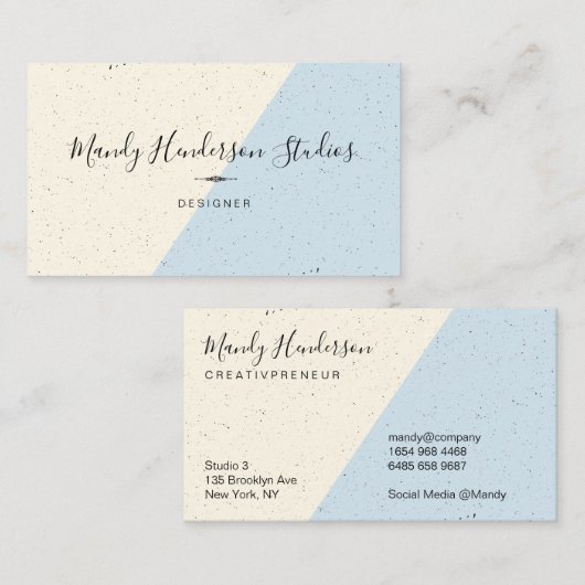 斑点のある2トーン 名刺 (正面/裏面)