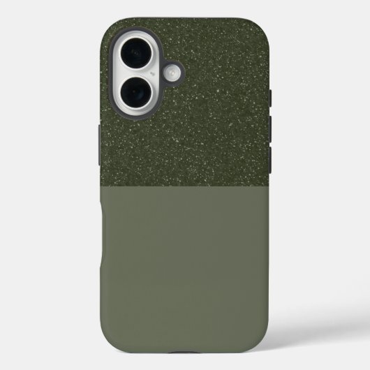 斑点のあるMoss Green iPhone 16ケース – カスタマイズ可能 Case-Mate iPhoneケース (裏面)