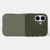 斑点のあるMoss Green iPhone 16ケース – カスタマイズ可能 Case-Mate iPhoneケース (裏面 (横))