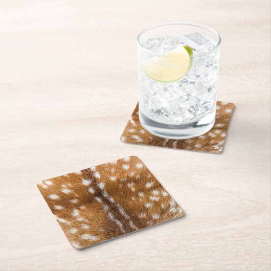 斑点を付けられたシカの毛皮の質 スクエアペーパーコースター (インサイチュ)