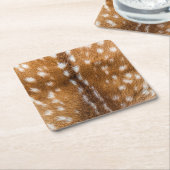 斑点を付けられたシカの毛皮の質 スクエアペーパーコースター (アングル)