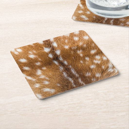斑点を付けられたシカの毛皮の質 スクエアペーパーコースター (アングル)