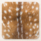 斑点を付けられたシカの毛皮の質 スクエアペーパーコースター (正面)
