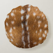 斑点を付けられたシカの毛皮の質 ラウンドクッション (裏面)