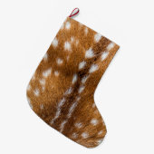 斑点を付けられたシカの毛皮の質 ラージクリスマスストッキング (正面 (吊り時))