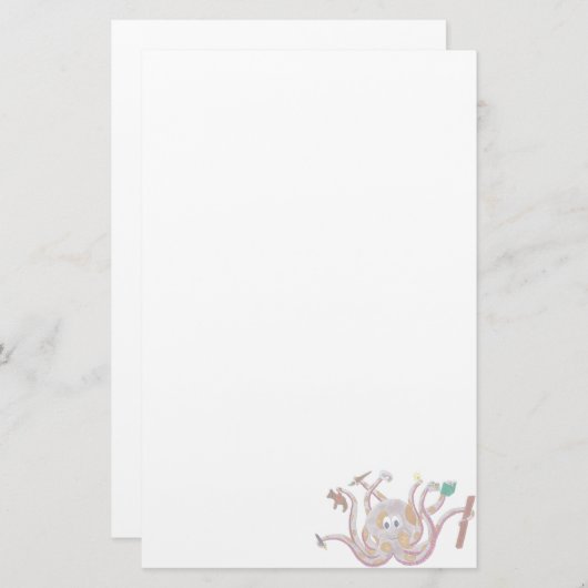 斑点を付けられたタコの文房具 便箋 (正面/裏面)