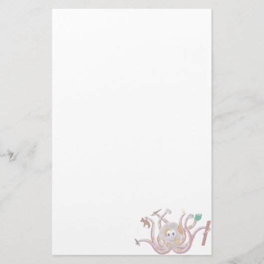 斑点を付けられたタコの文房具 便箋 (正面)