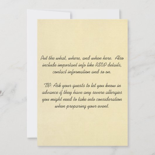 斑点を付けられたハイエナの招待状 招待状 (裏面)