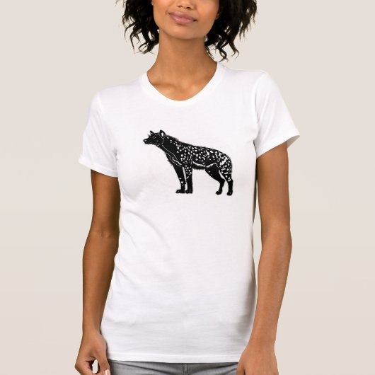 斑点を付けられたハイエナU愛動物の芸術のTシャツ Tシャツ (正面)