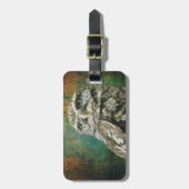 斑点を付けられたフクロウの荷物の革紐 ラゲッジタグ (正面縦)