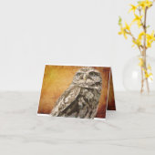 斑点を付けられたフクロウNotecard カード (黄色い花)