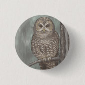 斑点を付けられたフクロウPin 缶バッジ (正面)