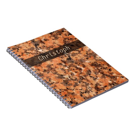 斑点を付けられた地質学の石の質の表面文字 ノートブック (右側)