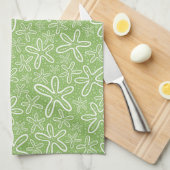 斑点を付けられた背景の貝パターン キッチンタオル (四つ折り)