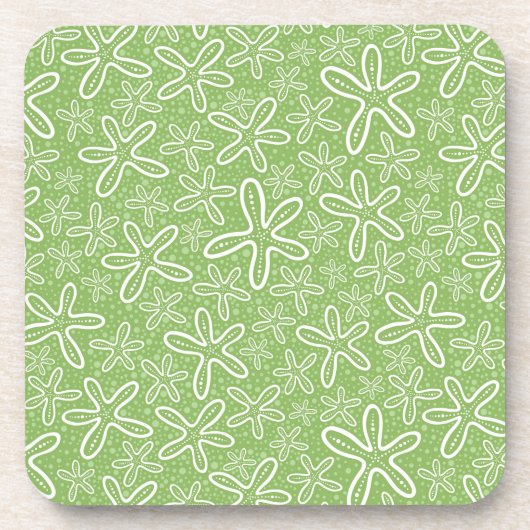 斑点を付けられた背景の貝パターン コースター (正面)