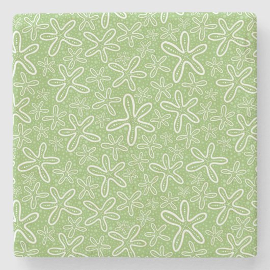 斑点を付けられた背景の貝パターン ストーンコースター (正面)