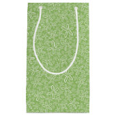 斑点を付けられた背景の貝パターン スモールペーパーバッグ (正面)