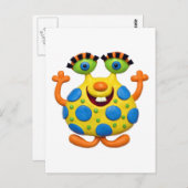 斑点を付けられた黄色いモンスター ポストカード (正面/裏面)