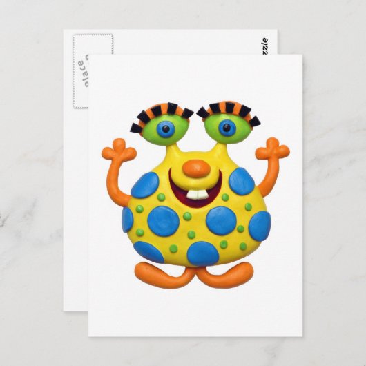斑点を付けられた黄色いモンスター ポストカード (正面/裏面)