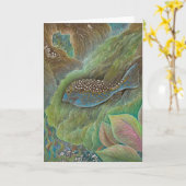 斑点を付けられたboxfishの挨拶状 カード (黄色い花)