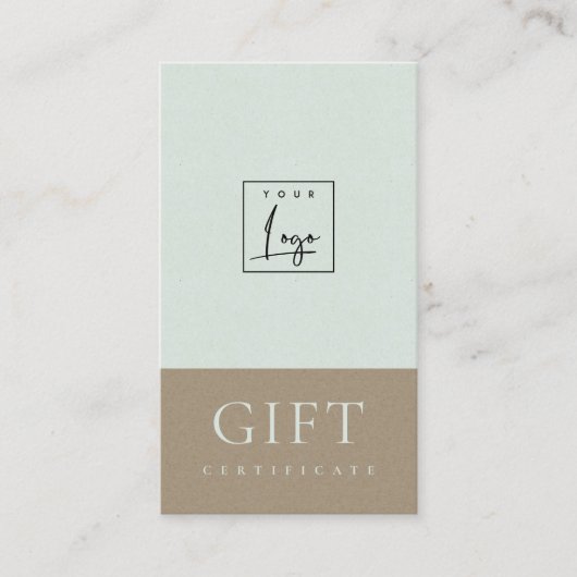 斑点付きセラミックアクアクラフトロゴギフト券 名刺 (正面)