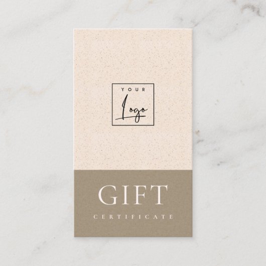 斑点付きセラミック赤面クラフトロゴギフト券 名刺 (正面)