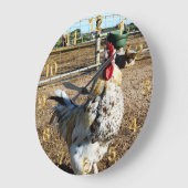 **「斑点女王陛下：斑点のある農場の雄鶏」** ラージ壁時計 (傾斜)