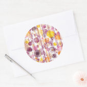 斑点状ストライプのの白 ラウンドシール (封筒)