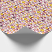 斑点状ストライプのの白 ラッピングペーパー (角)