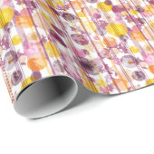 斑点状ストライプのの白 ラッピングペーパー (ロールコーナー)