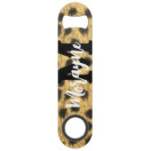 斑点猫アニマルプリント白黒モノグラム名 スピード栓抜き (裏面)