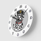 斑点警察犬時計 ラウンド壁時計 (傾斜)