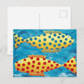 斑点魚の二匹の絵 ポストカード (正面/裏面)