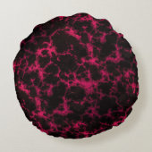 斑点鮮やかのあるピンクと黒の炎 ラウンドクッション (裏面)