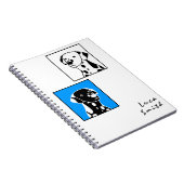 斑点、点、白黒の可愛いシンプル犬 ノートブック (右側)