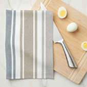 斑状の沿岸ストライプの キッチンタオル (四つ折り)