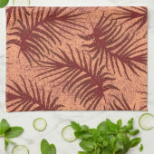 斑状の背葉景に赤茶色の キッチンタオル (折り畳み)