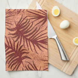 斑状の背葉景に赤茶色の キッチンタオル