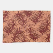 斑状の背葉景に赤茶色の キッチンタオル (横)