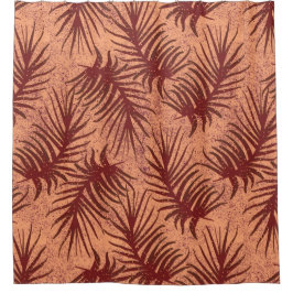 斑状の背葉景に赤茶色の シャワーカーテン