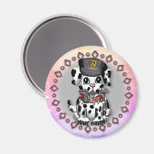 斑状の警察犬の磁石 マグネット (正面/裏面)