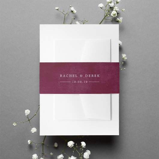 斑状カベルネパーソナライズされた結婚ズ 招待状ベリーバンド