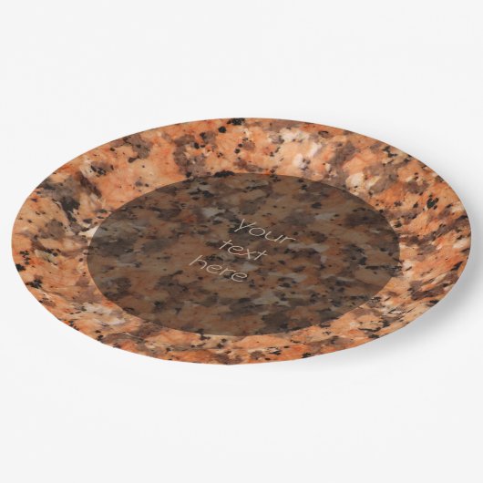 斑状地質ストーンテクスチャサーフェス任意の文字 ペーパープレート (アングル)