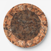 斑状地質ストーンテクスチャサーフェス任意の文字 ペーパープレート (正面)