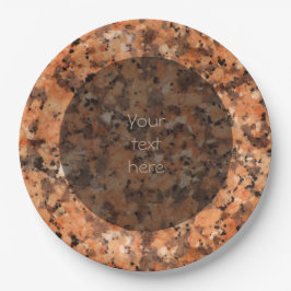 斑状地質ストーンテクスチャサーフェス任意の文字 ペーパープレート