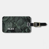 斑状葉 – 白い濃離れ色緑 ラゲッジタグ (正面横)