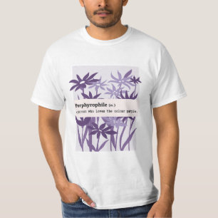 斑状赤紫色の花自然 Tシャツ